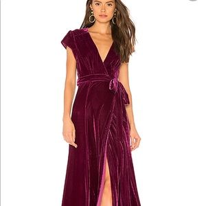 Tularosa Velvet Maroon Maxi Dress